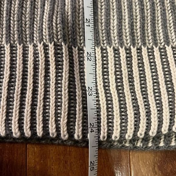 Easel | Boutique Oversized Striped Ribbed Sweater Gray Large - Picture 6 of 14